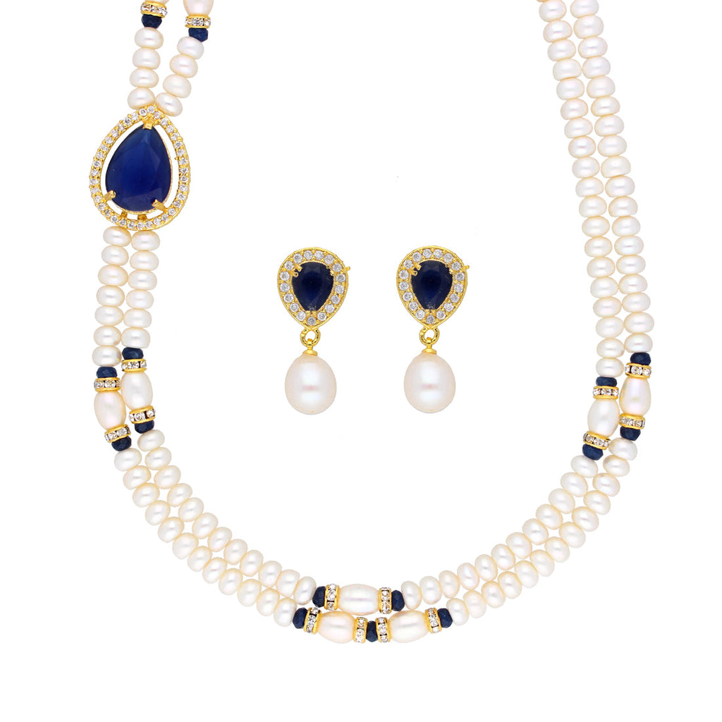 J Pearls Striking 2 String Necklace Set - Real Pearl Jewelry | Grocsy