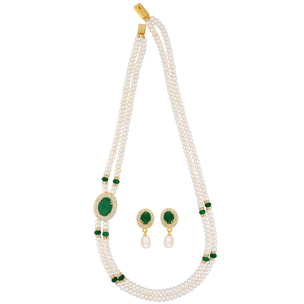 J Pearls Prominent 2 String Necklace Set - Real Pearl Jewelry | Grocsy