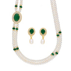 J Pearls Prominent 2 String Necklace Set - Real Pearl Jewelry | Grocsy