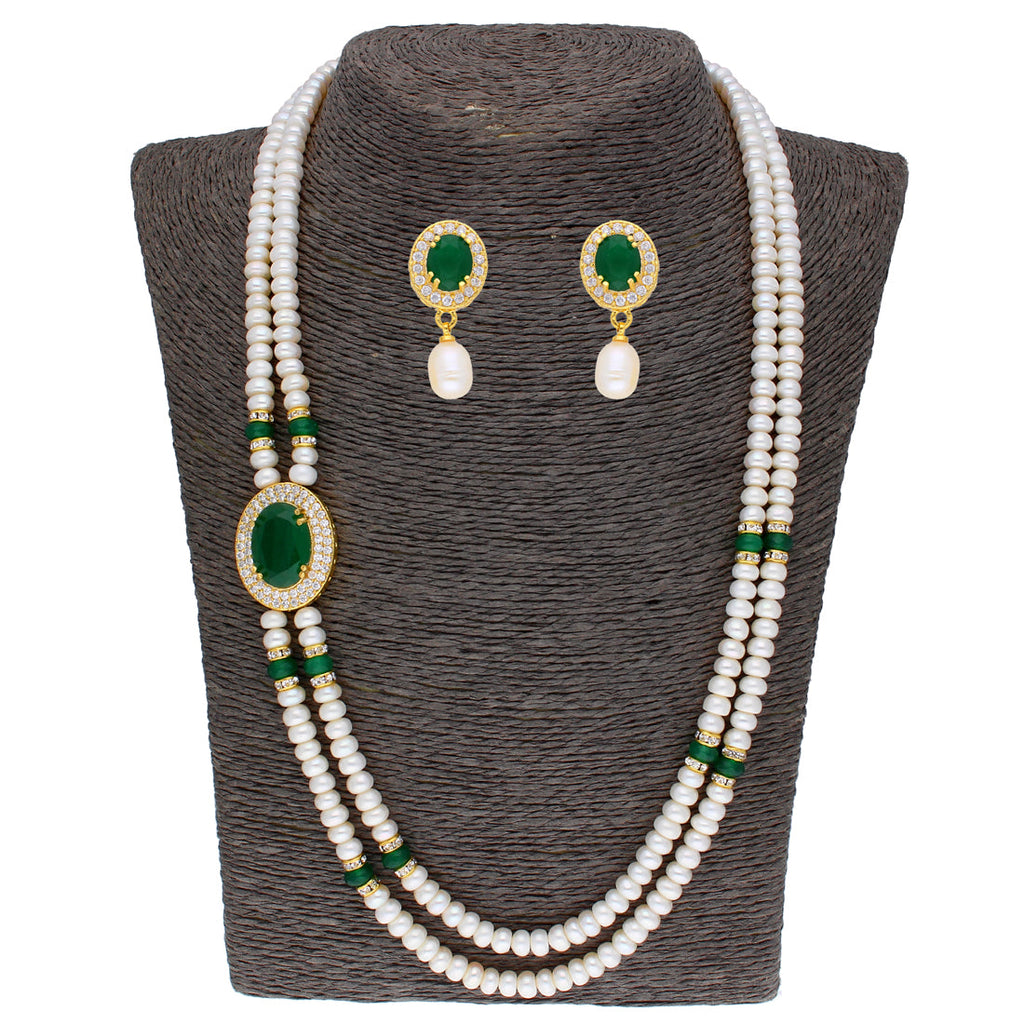 J Pearls Prominent 2 String Necklace Set - Real Pearl Jewelry | Grocsy