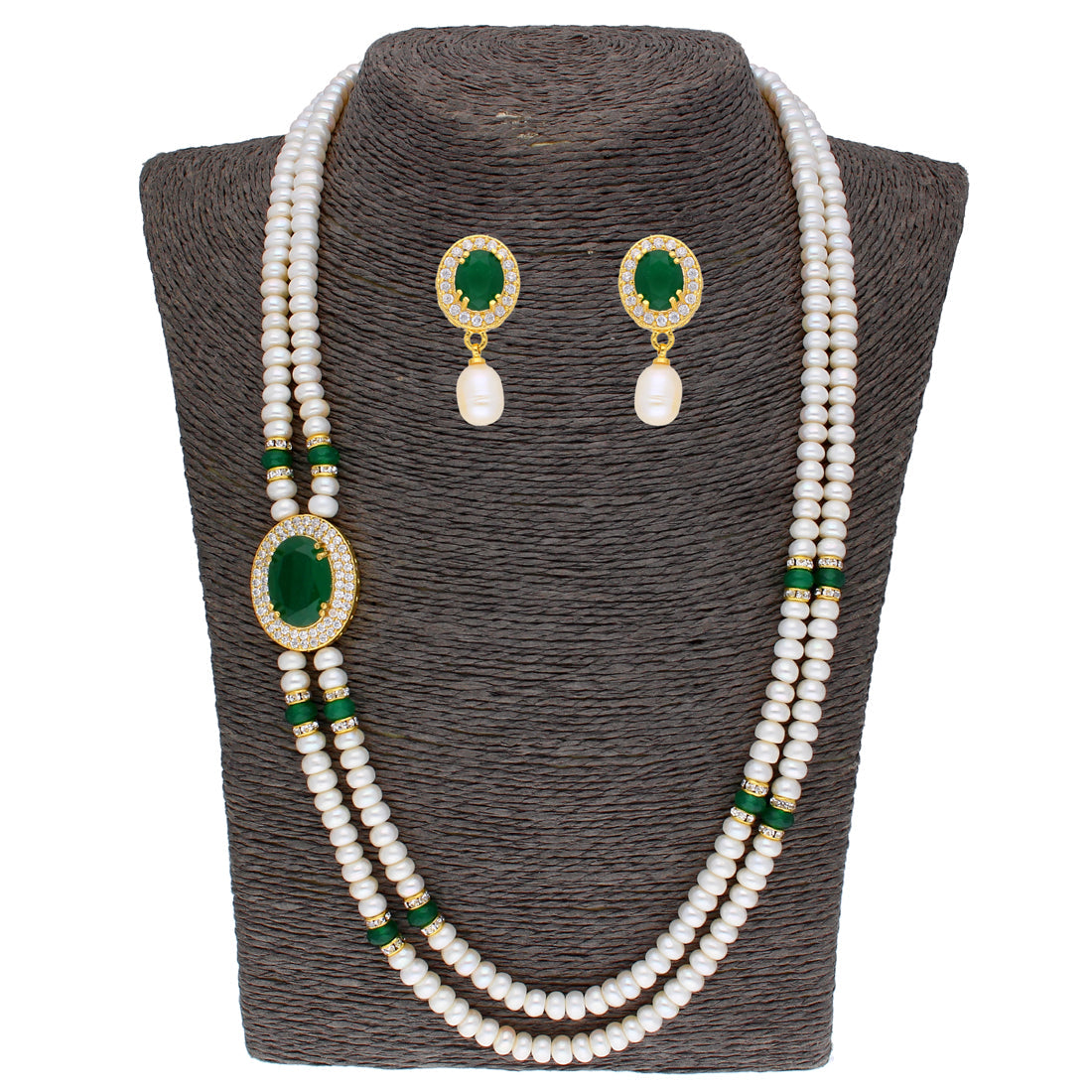 J Pearls Prominent 2 String Necklace Set - Real Pearl Jewelry | Grocsy