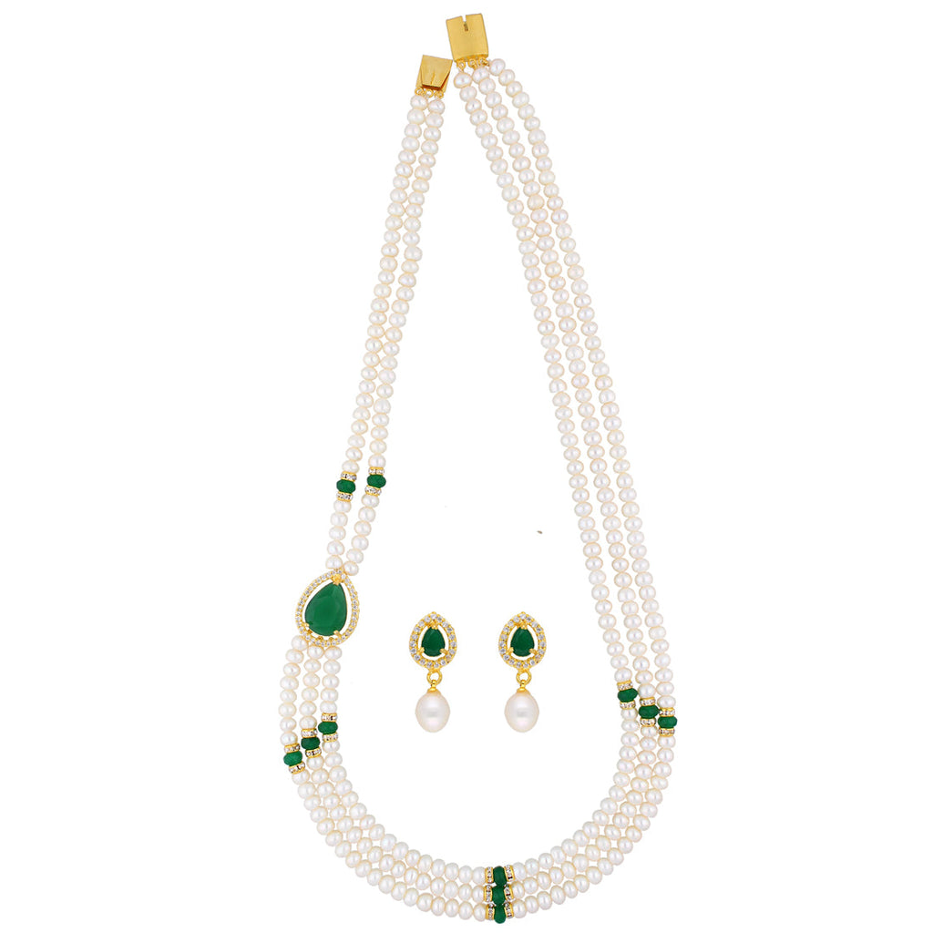 J Pearls Famous 3 String Necklace Set - Real Pearl Jewelry | Grocsy