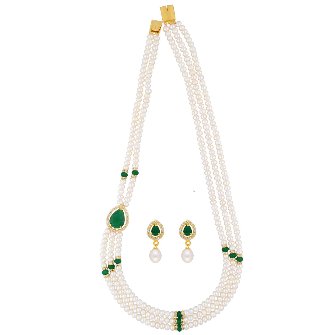 J Pearls Famous 3 String Necklace Set - Real Pearl Jewelry | Grocsy