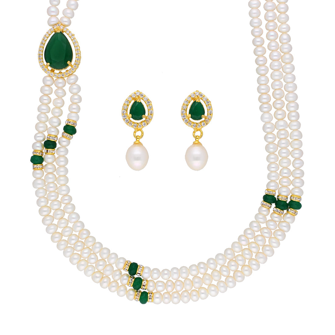J Pearls Famous 3 String Necklace Set - Real Pearl Jewelry | Grocsy
