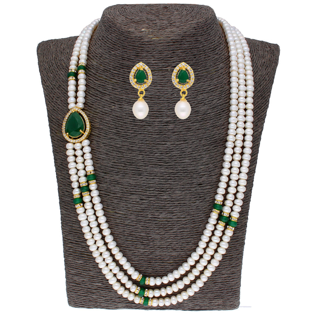 J Pearls Famous 3 String Necklace Set - Real Pearl Jewelry | Grocsy