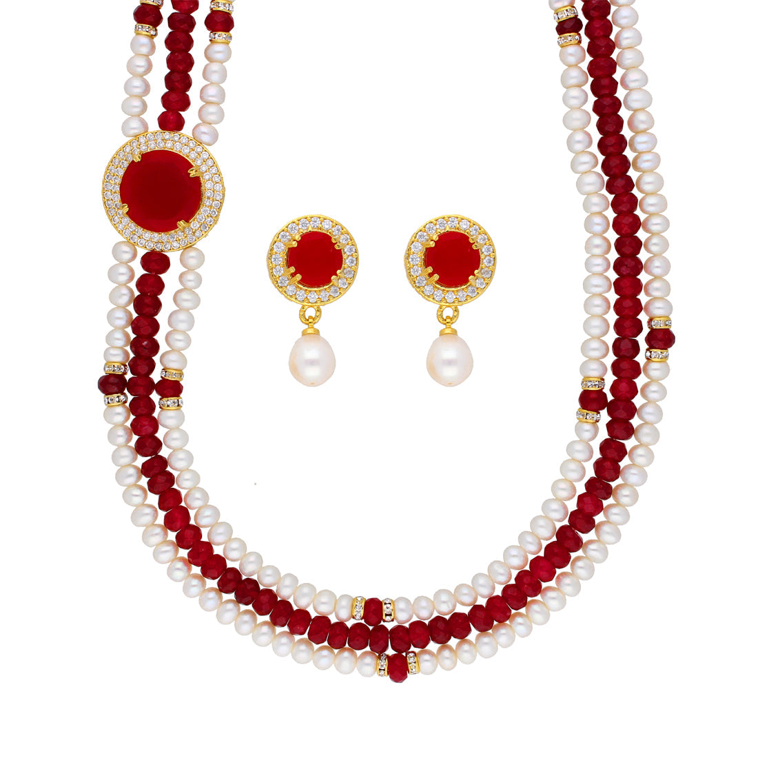 J Pearls Notable 3 String Necklace Set - Real Pearl Jewelry | Grocsy