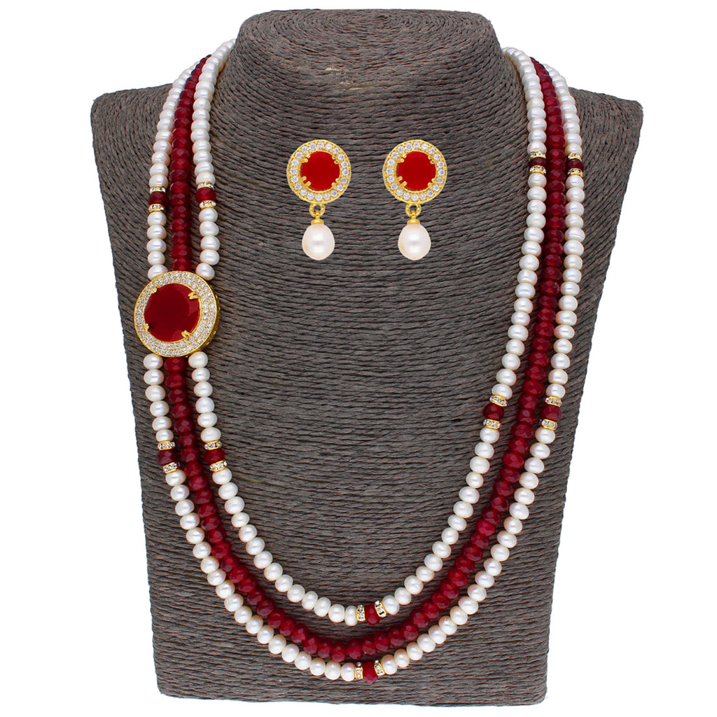 J Pearls Notable 3 String Necklace Set - Real Pearl Jewelry | Grocsy