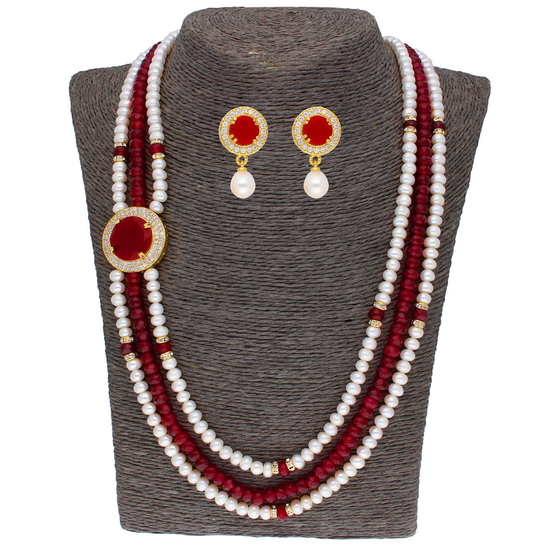 J Pearls Notable 3 String Necklace Set - Real Pearl Jewelry | Grocsy
