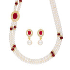 J Pearls Prominent 2 String Necklace Set - Real Pearl Jewelry | Grocsy