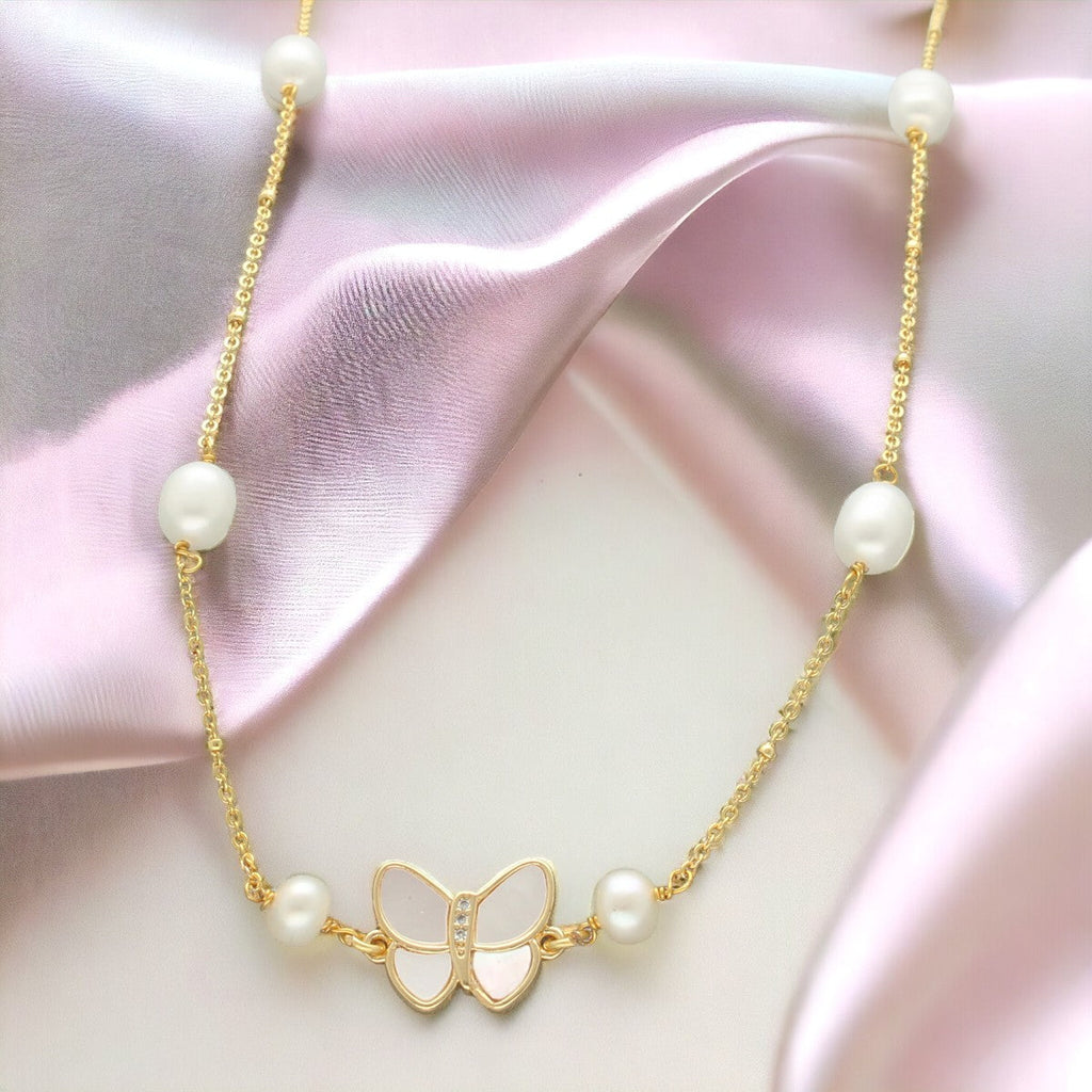 J Pearls ButterFly Pearl Pendant Set | Grocsy