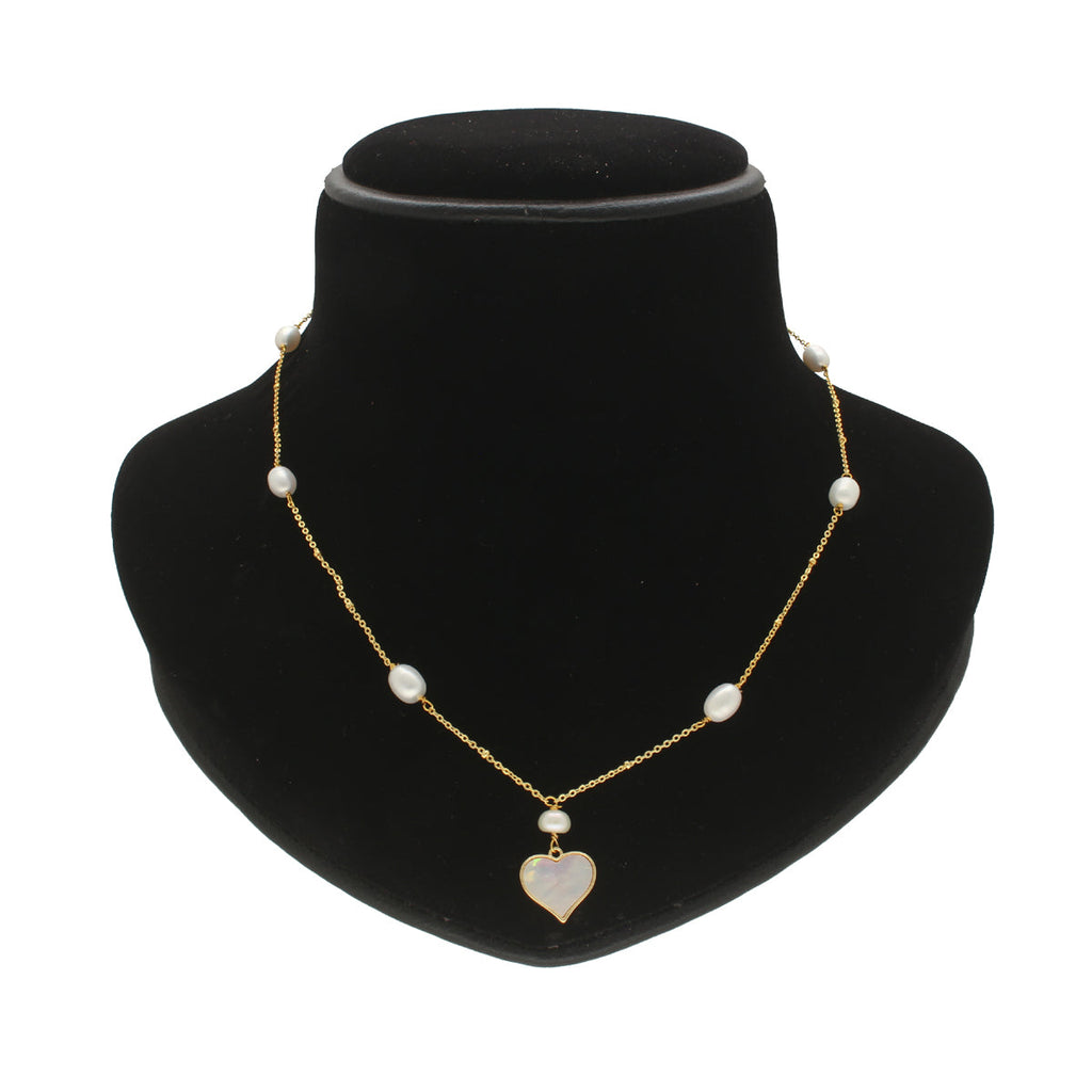 J Pearls Heart Pearl Pendant Set | Grocsy