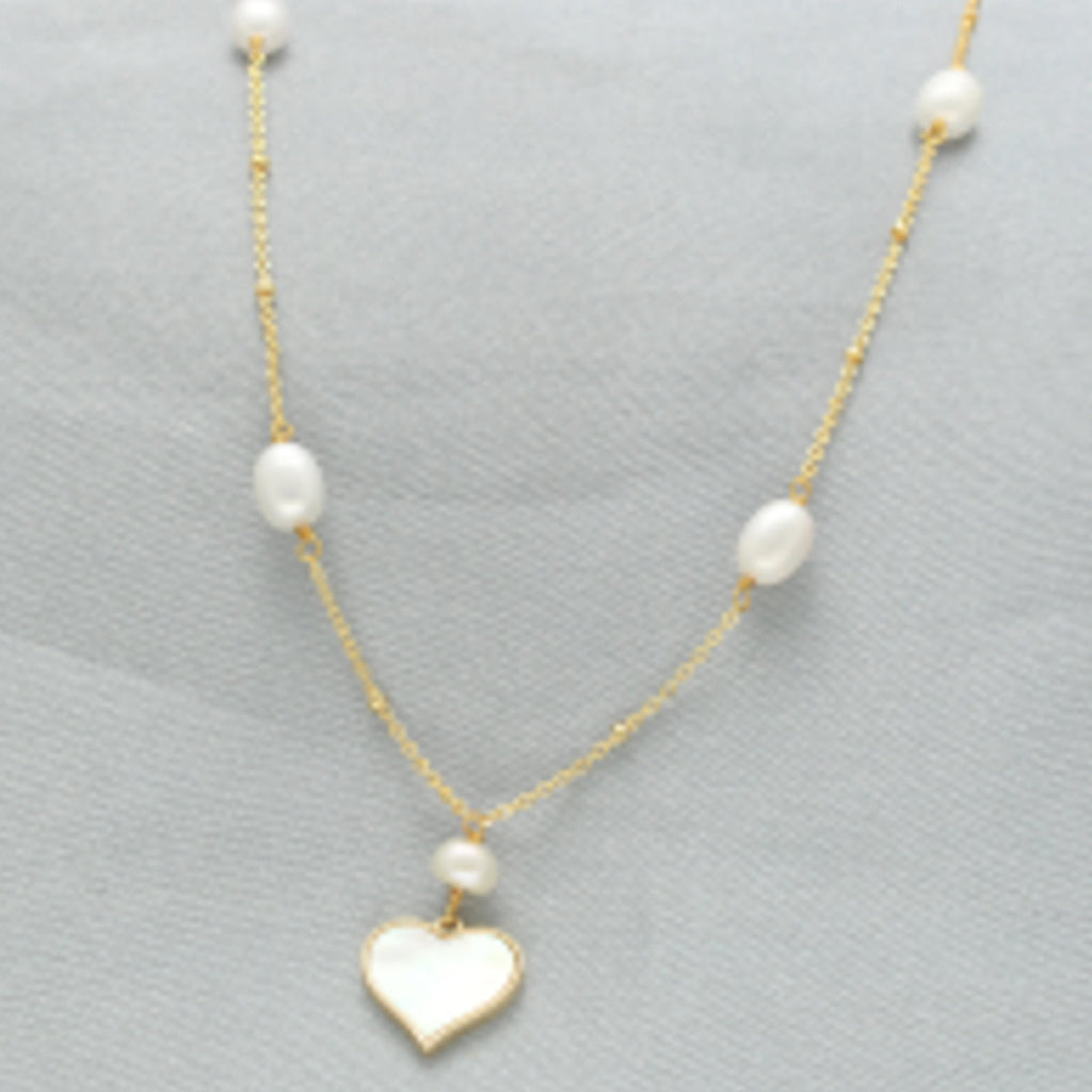 J Pearls Heart Pearl Pendant Set | Grocsy