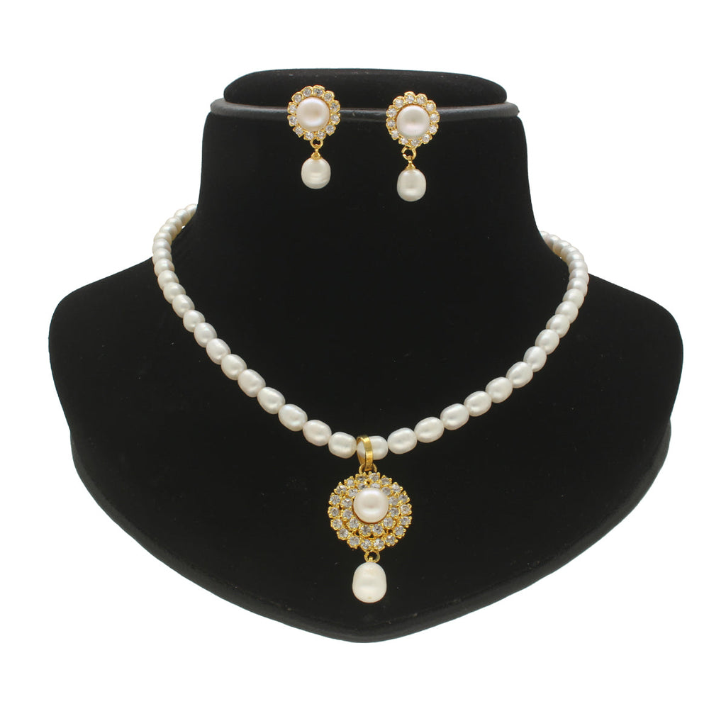 J Pearls Flora Pearl Pendant Set | Grocsy