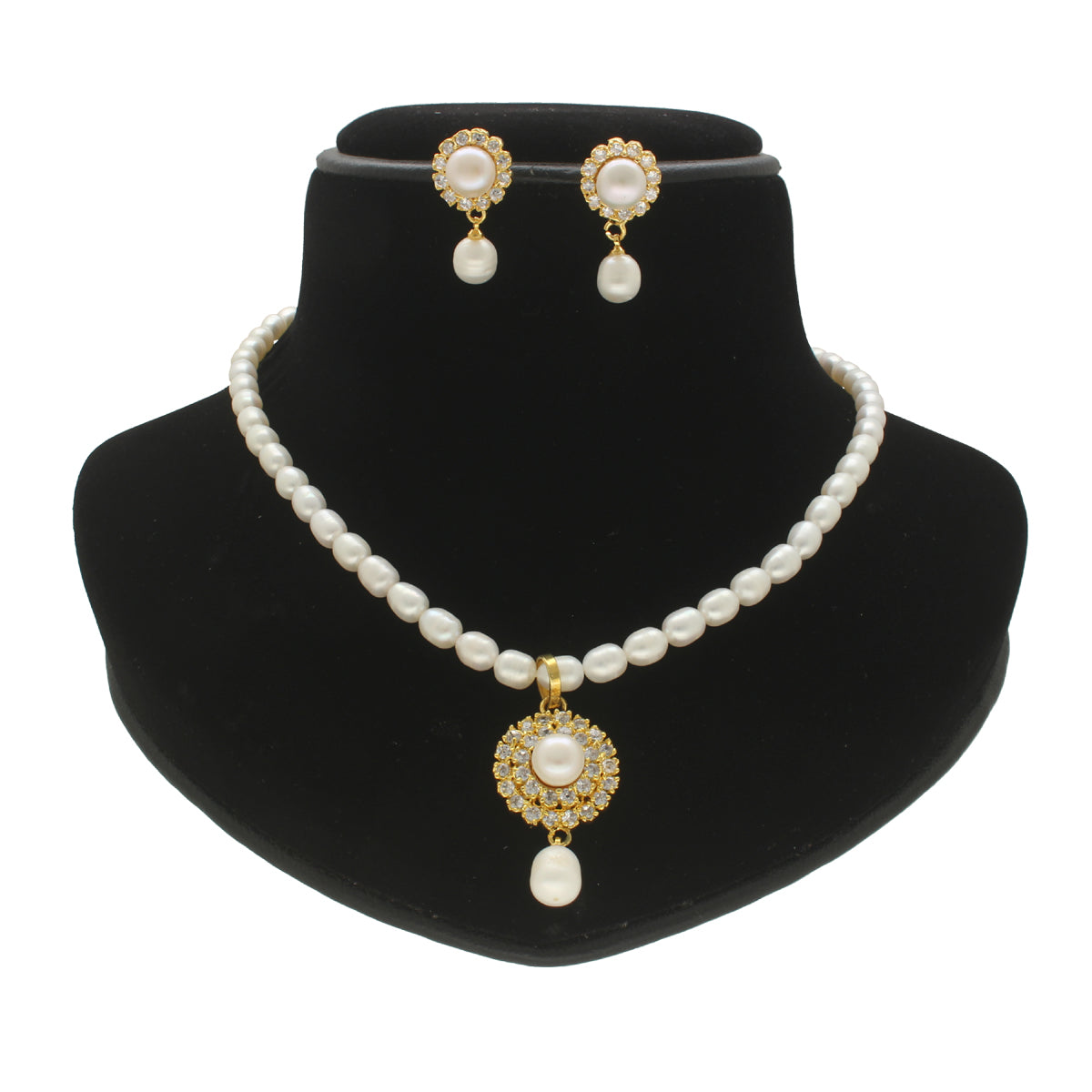 J Pearls Flora Pearl Pendant Set | Grocsy
