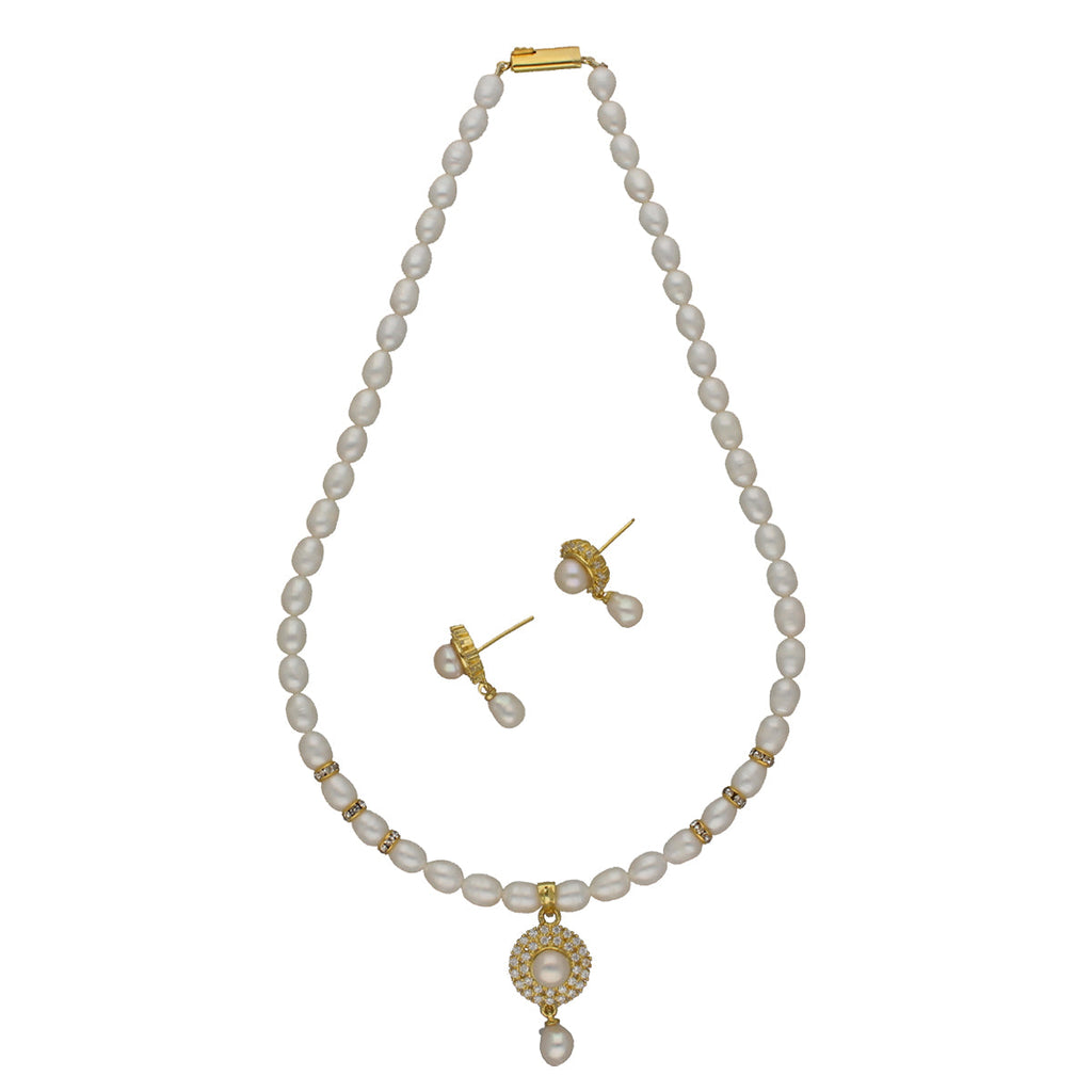 J Pearls Flora Pearl Pendant Set | Grocsy