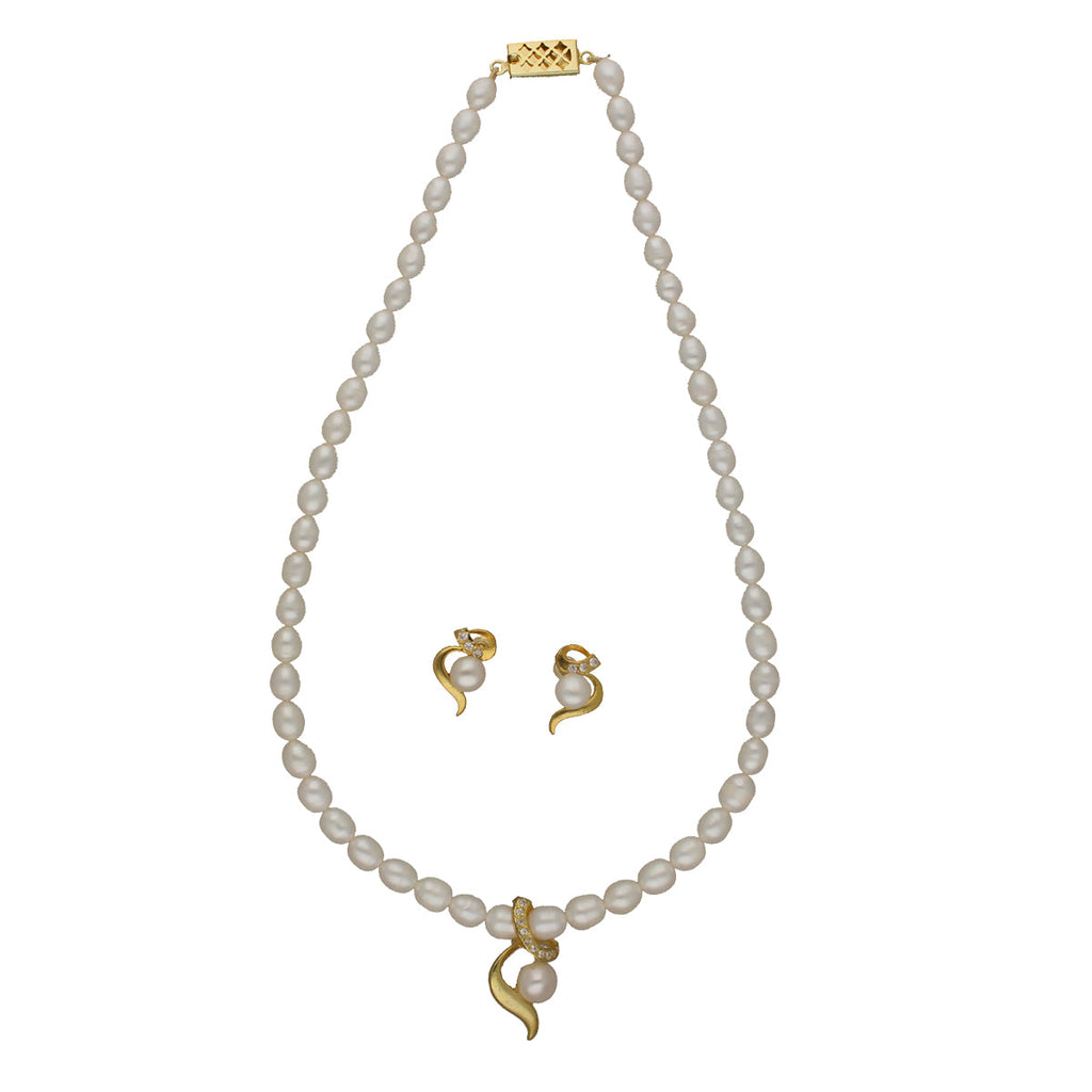 J Pearls Abha Pearl Pendant Set | Grocsy