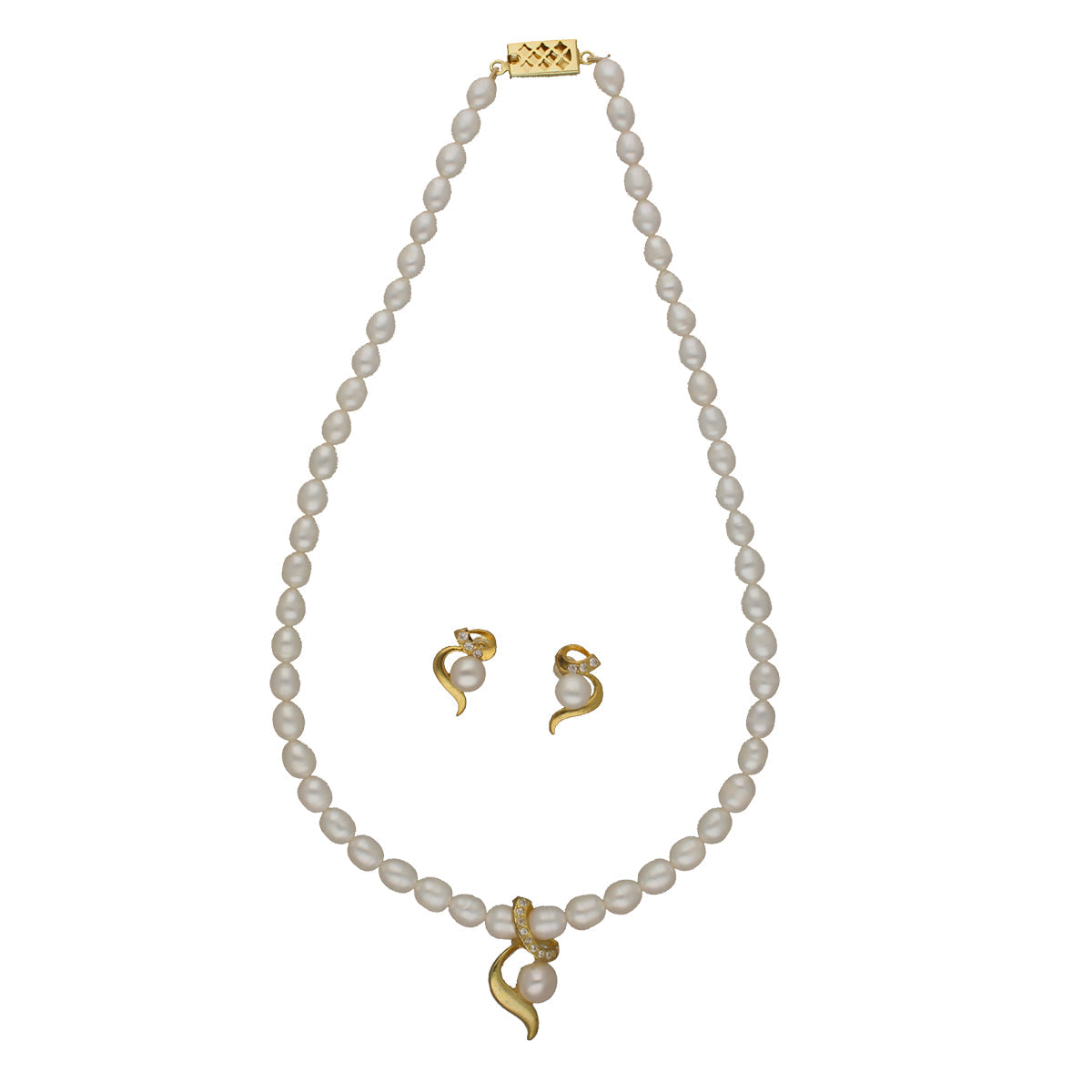 J Pearls Abha Pearl Pendant Set | Grocsy