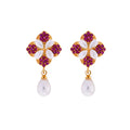 J Pearls Flower Drop Earrings - Real Pearl Jewelry | Grocsy