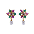 J Pearls Colorful Sitara Drop Earrings - Real Pearl Jewelry | Grocsy