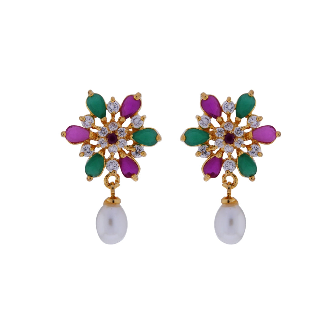 J Pearls Colorful Sitara Drop Earrings - Real Pearl Jewelry | Grocsy