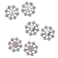 J Pearls Combo Of 3 Pairs Flower Shining Earrings - Real Pearl Jewelry