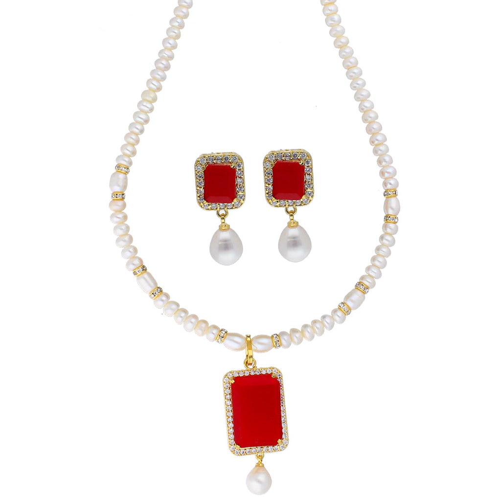 J Pearls Sara Pearl Pendant Set - Real Pearl Jewelry | Grocsy