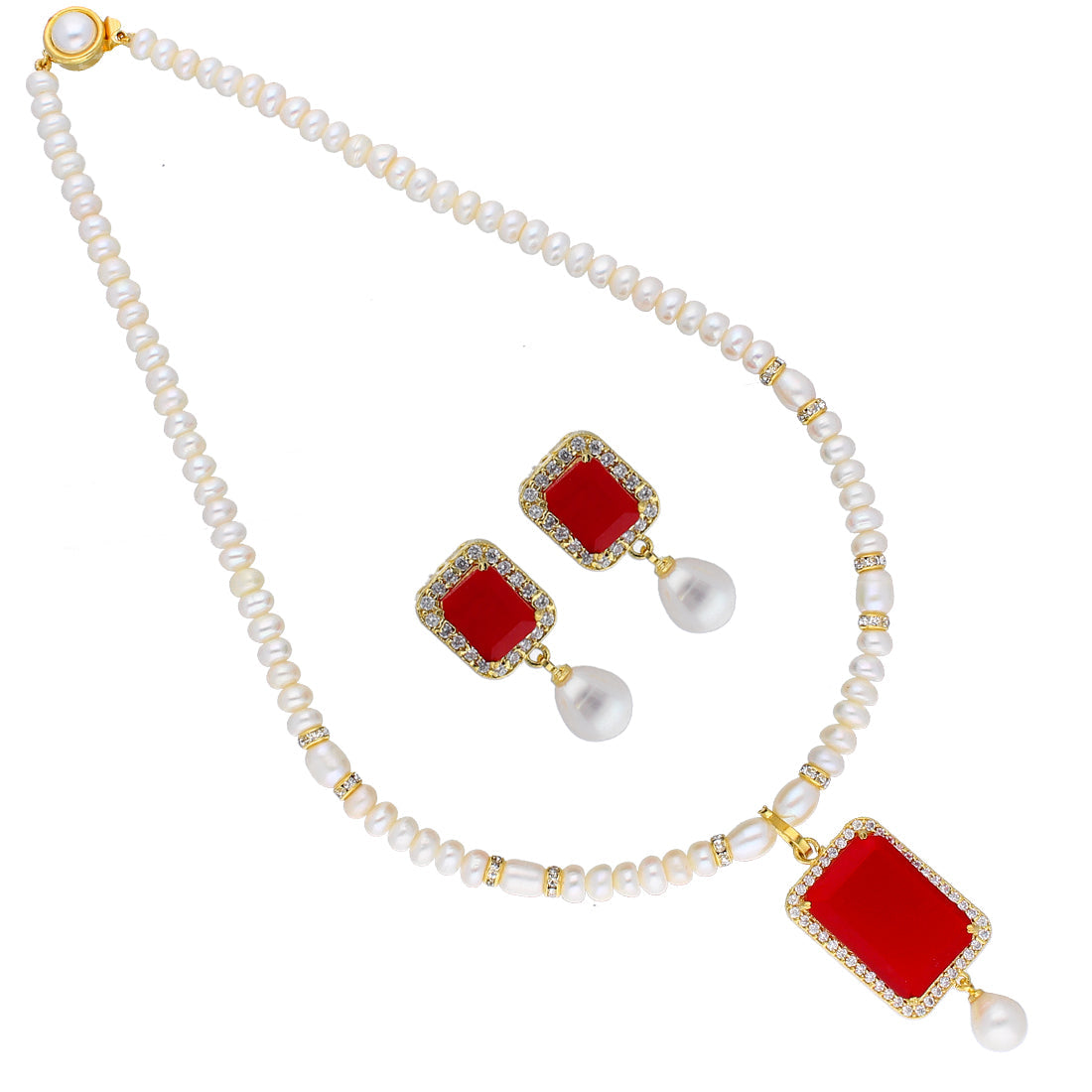 J Pearls Sara Pearl Pendant Set - Real Pearl Jewelry | Grocsy