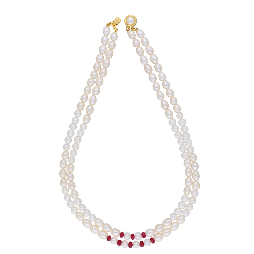J Pearls 2 Line 5-6Mm Oval Pearl Set - Real Pearl Jewelry | Grocsy