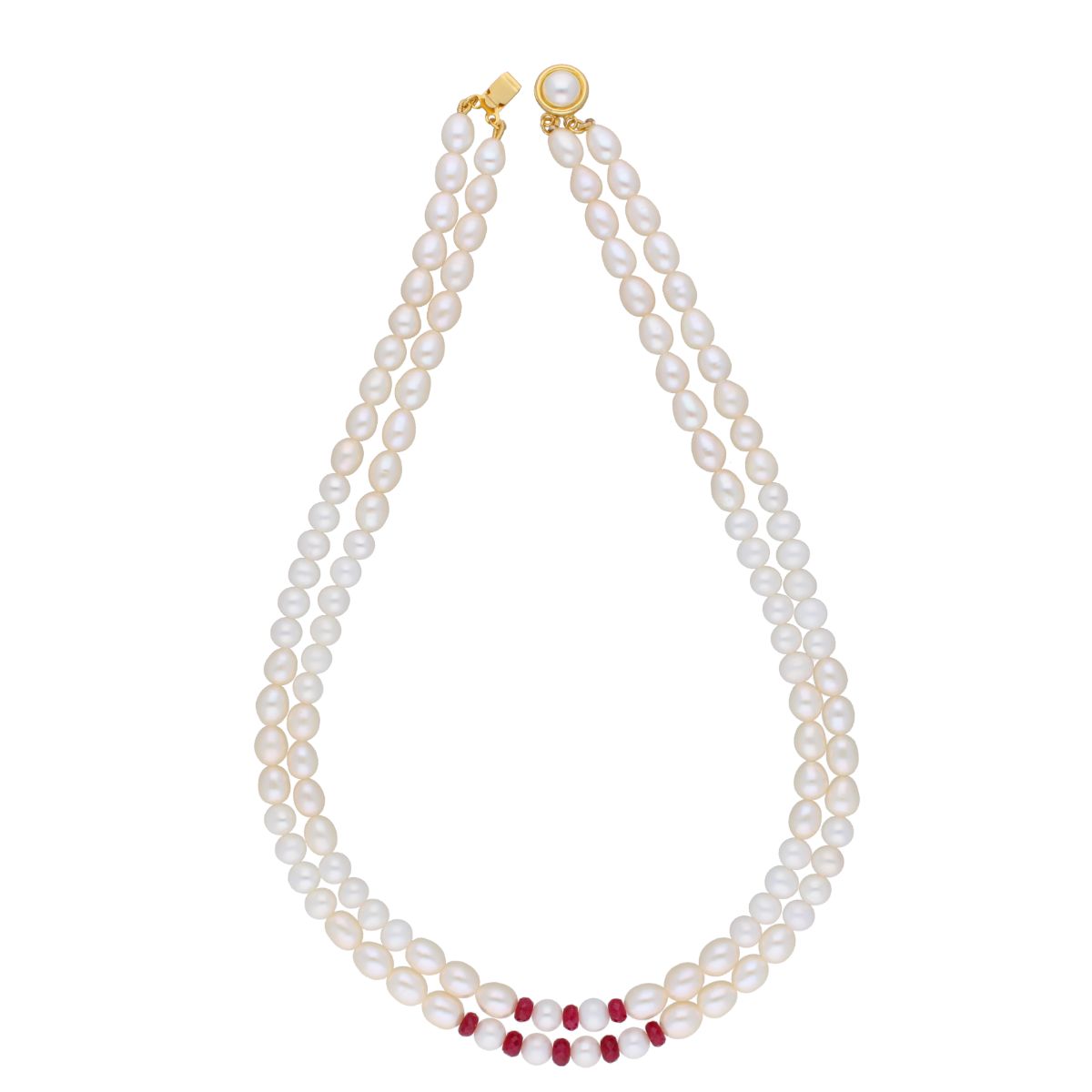 J Pearls 2 Line 5-6Mm Oval Pearl Set - Real Pearl Jewelry | Grocsy