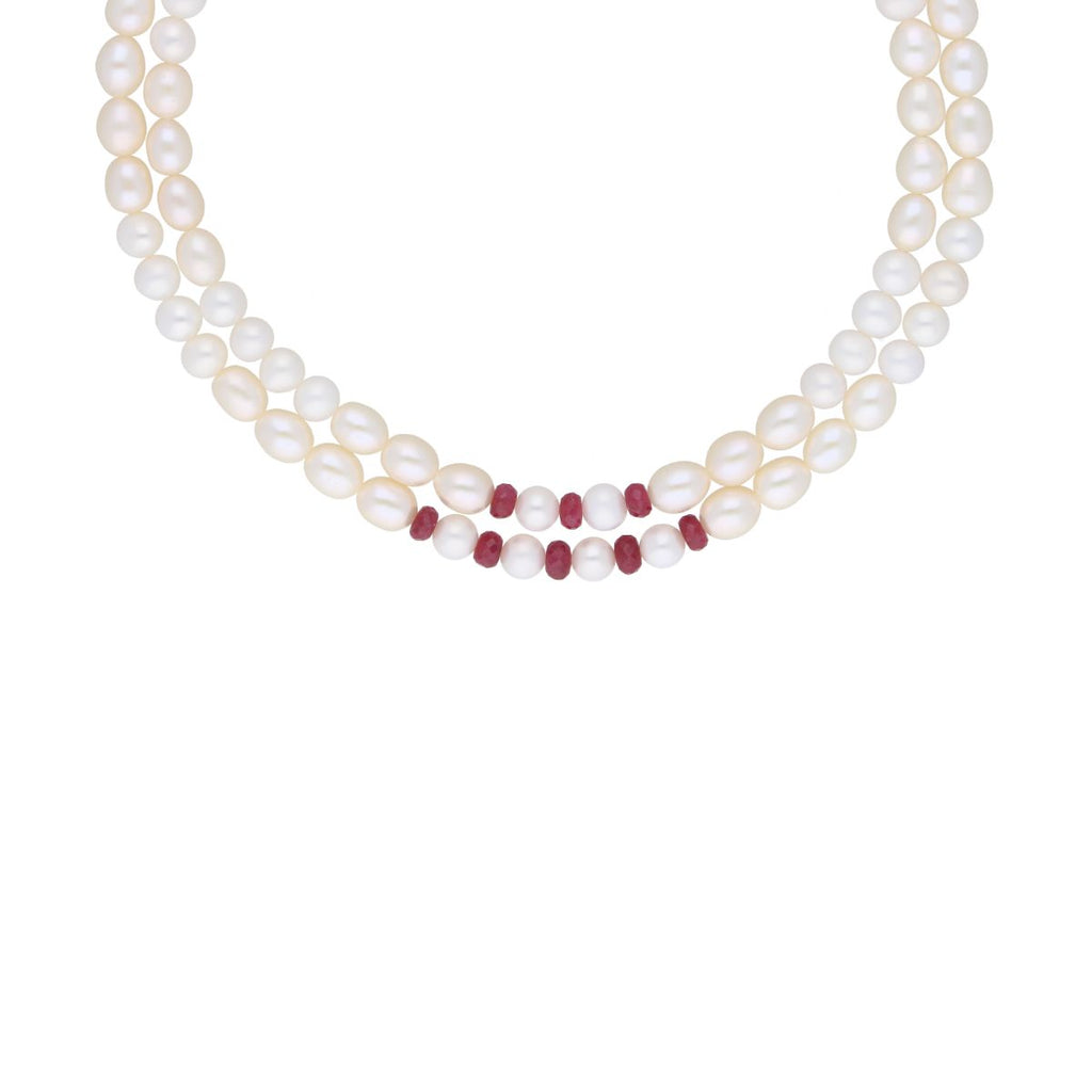J Pearls 2 Line 5-6Mm Oval Pearl Set - Real Pearl Jewelry | Grocsy