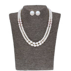 J Pearls 2 Line 5-6Mm Button Pearl Set - Real Pearl Jewelry