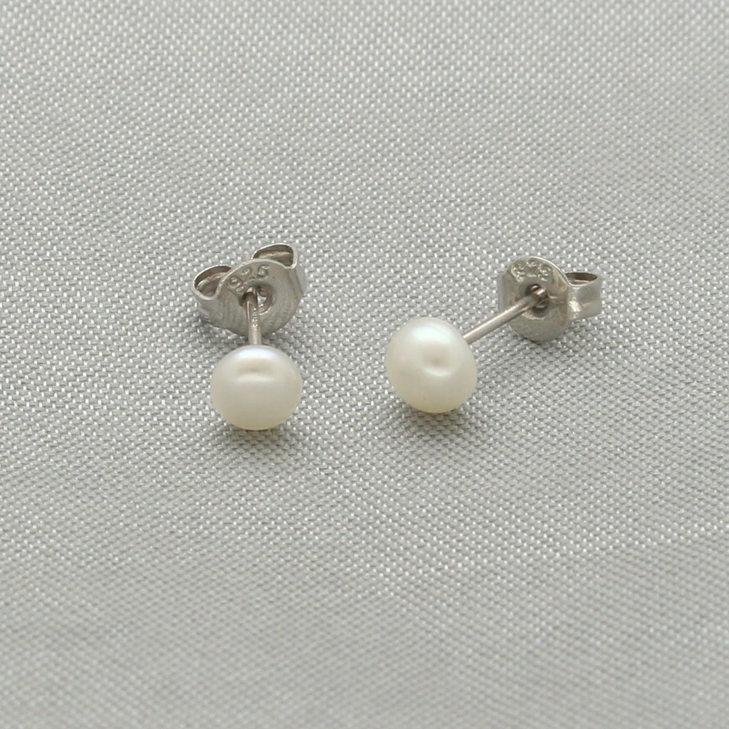 J Pearls Couture 925 Silver Stud Earrings
