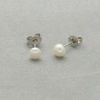 J Pearls Couture 925 Silver Stud Earrings