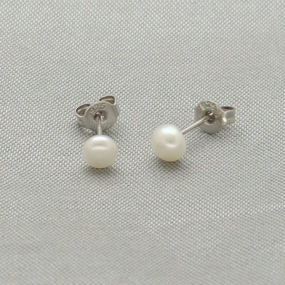 J Pearls Couture 925 Silver Stud Earrings