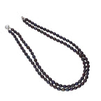 J Pearls 2 Line Black Oval Pearl Set - Real Pearl Jewelry