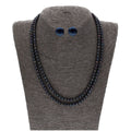 J Pearls 2 Line 5-6Mm Black Round Pearl Set - Real Pearl Jewelry