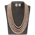 J Pearls 5 Line Oval Pearl Set - Real Pearl Jewelry