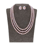 J Pearls 3 Line 8-9Mm Round Pearl Set - Real Pearl Jewelry