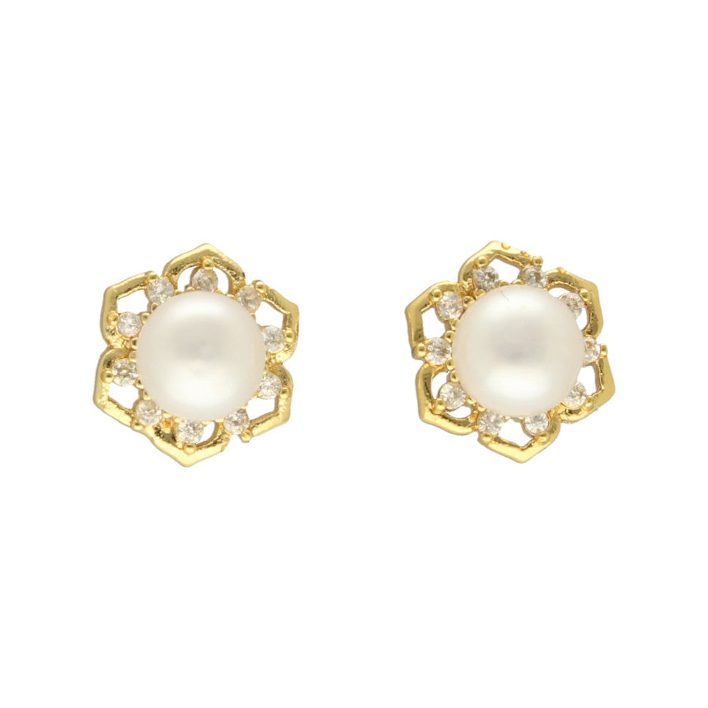 J Pearls Floral Pearl Earrings