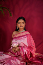 khanduapata Pink Colour Dot Design Silk Saree For Women | Grocsy