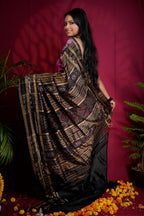 khanduapata Magenta Colour Double Border Dot Design Silk Saree For Women | Grocsy