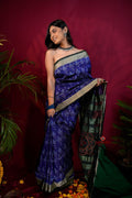 khanduapata Black & Blue Colour Body Design Silk Saree For Women | Grocsy