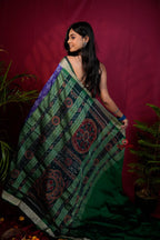 khanduapata Black & Blue Colour Body Design Silk Saree For Women | Grocsy