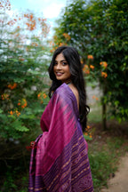 khanduapata Blue & Pink Colour Plain Tussar Silk Saree For Women | Grocsy