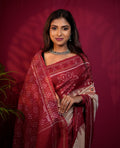 khanduapata Red & Brown Pasapali Border Cotton Saree For Women | Grocsy