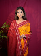 khanduapata Red & Yellow Colour Fish Design Cotton Saree For Women | Grocsy