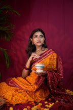 khanduapata Red & Yellow Colour Fish Design Cotton Saree For Women | Grocsy