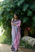 khanduapata Pink and Black Colour Plain Cotton Saree For Women | Grocsy