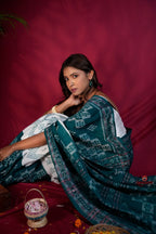 khanduapata Green & White Colour Body Design Cotton Saree For Women | Grocsy