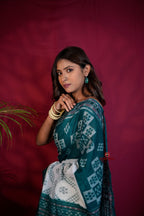 khanduapata Green & White Colour Body Design Cotton Saree For Women | Grocsy